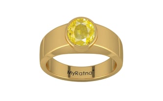Gold Ceylon Yellow Sapphire Ring Limited Quality (R10)