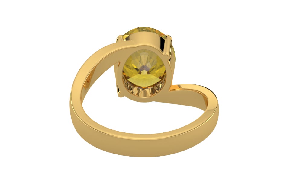 Gold Ceylon Yellow Sapphire Ring Limited Quality (R2)