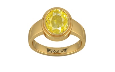 Gold Ceylon Yellow Sapphire Ring Limited Quality (R3)