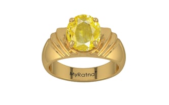 Gold Ceylon Yellow Sapphire Ring Limited Quality (R4)
