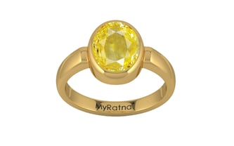 Gold Ceylon Yellow Sapphire Ring Limited Quality (R6)