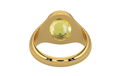 Gold Ceylon Yellow Sapphire Ring Limited Quality (R7)