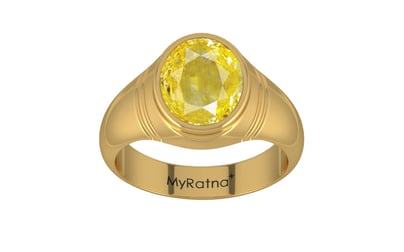 Gold Ceylon Yellow Sapphire Ring Limited Quality (R7)