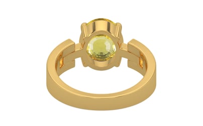 Gold Ceylon Yellow Sapphire Ring Limited Quality (R8)