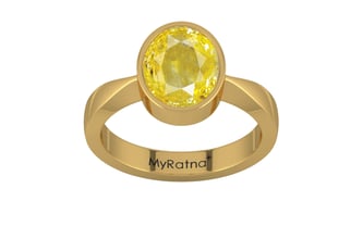 Gold Ceylon Yellow Sapphire Ring Limited Quality (R9)