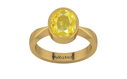 Gold Ceylon Yellow Sapphire Ring Limited Quality (R9)
