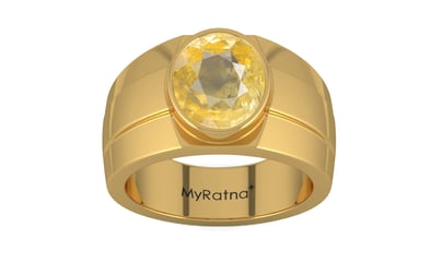 Gold Ceylon Yellow Sapphire Ring Prime Prime Quality (R1)