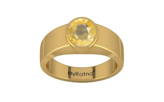 Gold Ceylon Yellow Sapphire Ring Prime Quality (R10)