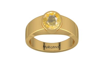 Gold Ceylon Yellow Sapphire Ring Prime Quality (R10)