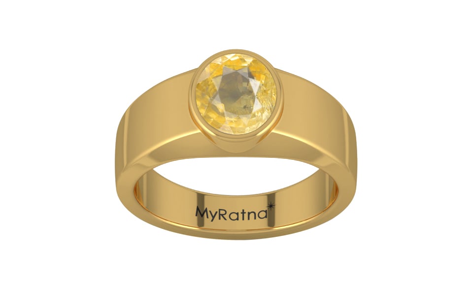 Gold Ceylon Yellow Sapphire Ring Prime Quality (R10)