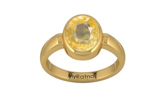 Gold Ceylon Yellow Sapphire Ring Prime Quality (R6)