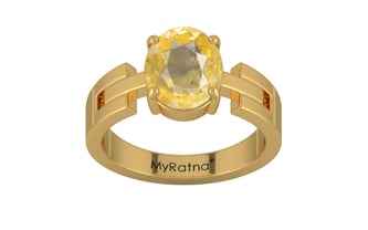 Gold Ceylon Yellow Sapphire Ring Prime Quality (R8)