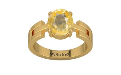 Gold Ceylon Yellow Sapphire Ring Prime Quality (R8)