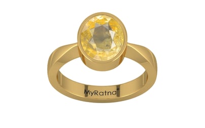 Gold Ceylon Yellow Sapphire Ring Prime Quality (R9)