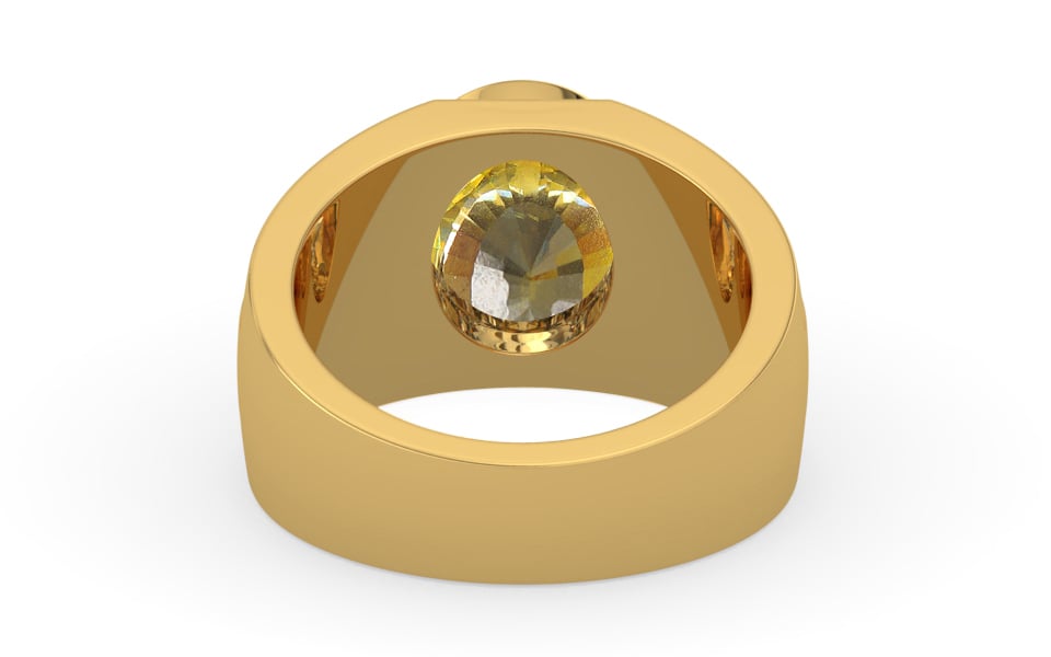 Gold Ceylon Yellow Sapphire Ring Rare Quality (R1)