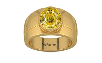Gold Ceylon Yellow Sapphire Ring Rare Quality (R1)