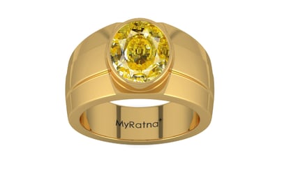 Gold Ceylon Yellow Sapphire Ring Rare Quality (R1)