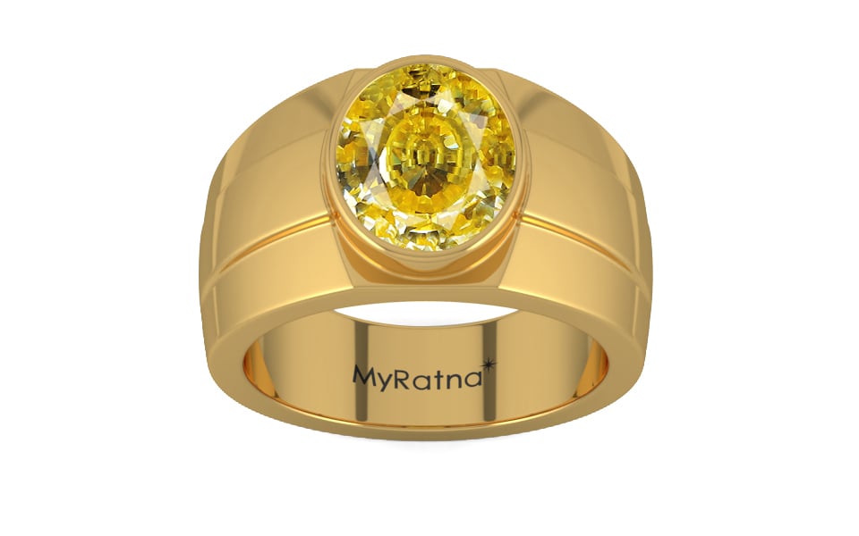 Gold Ceylon Yellow Sapphire Ring Rare Quality (R1)