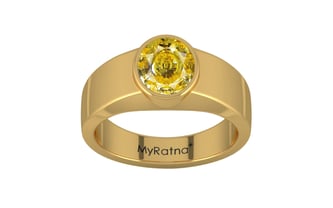 Gold Ceylon Yellow Sapphire Ring Rare Quality (R10)