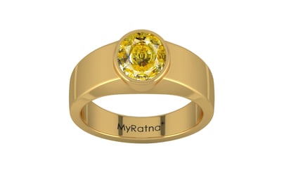 Gold Ceylon Yellow Sapphire Ring Rare Quality (R10)