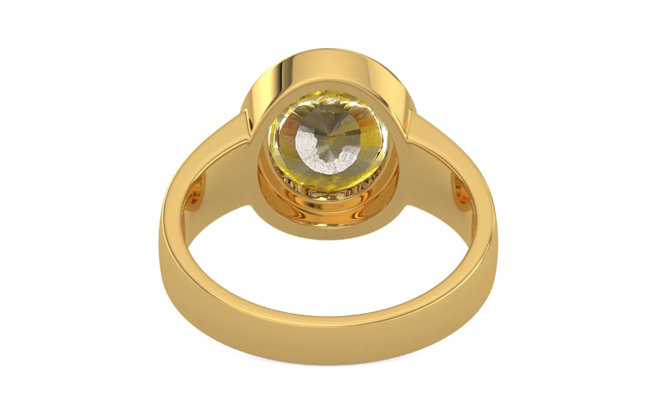 Gold Ceylon Yellow Sapphire Ring Rare Quality (R3)