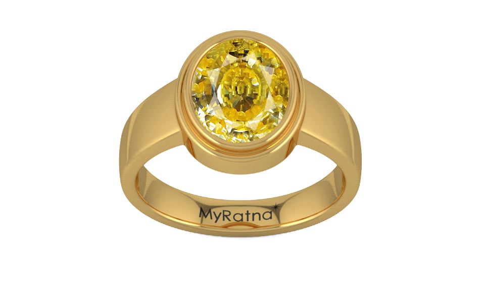 Gold Ceylon Yellow Sapphire Ring Rare Quality (R3)