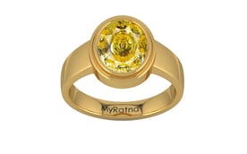 Gold Ceylon Yellow Sapphire Ring Rare Quality (R3)