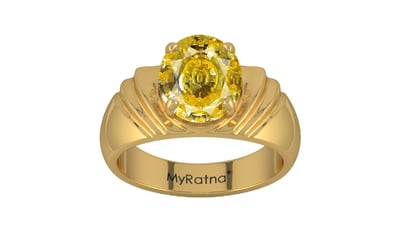 Gold Ceylon Yellow Sapphire Ring Rare Quality (R4)