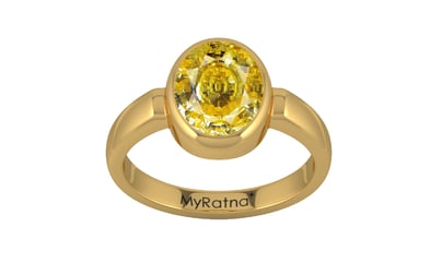Gold Ceylon Yellow Sapphire Ring Rare Quality (R6)