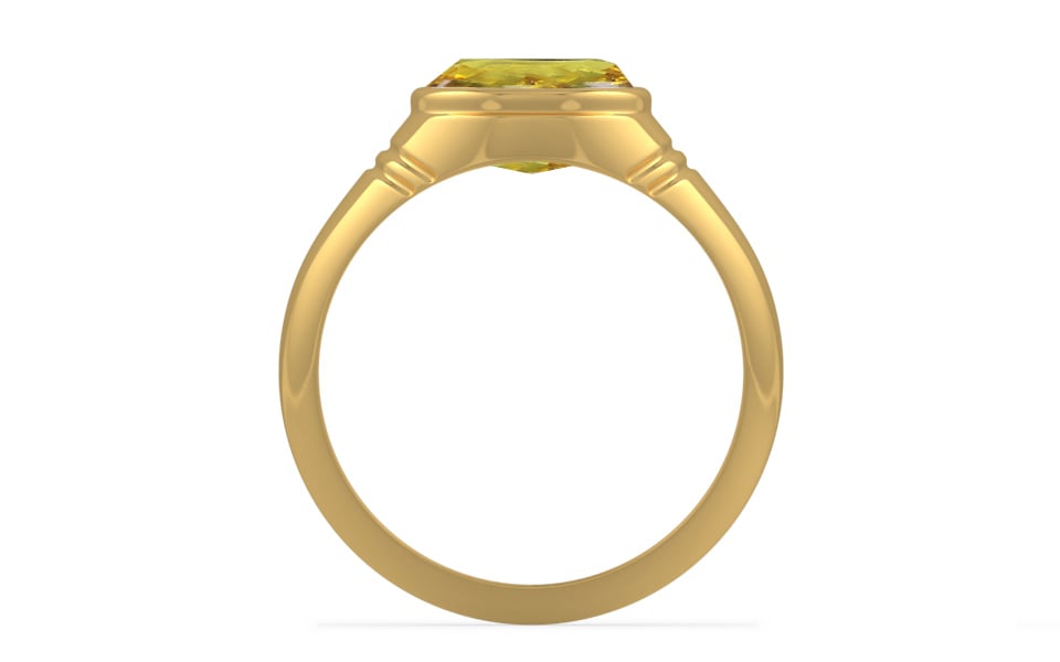 Gold Ceylon Yellow Sapphire Ring Rare Quality (R7)