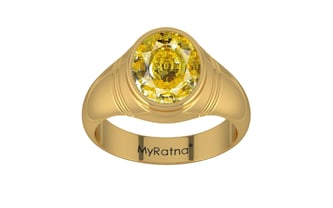 Gold Ceylon Yellow Sapphire Ring Rare Quality (R7)