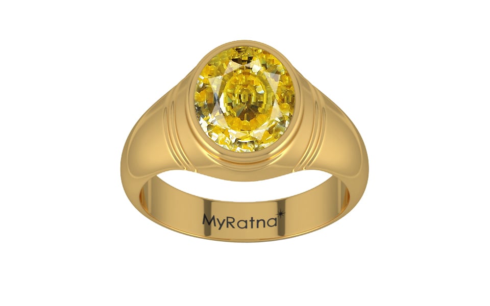 Gold Ceylon Yellow Sapphire Ring Rare Quality (R7)