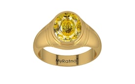 Gold Ceylon Yellow Sapphire Ring Rare Quality (R7)
