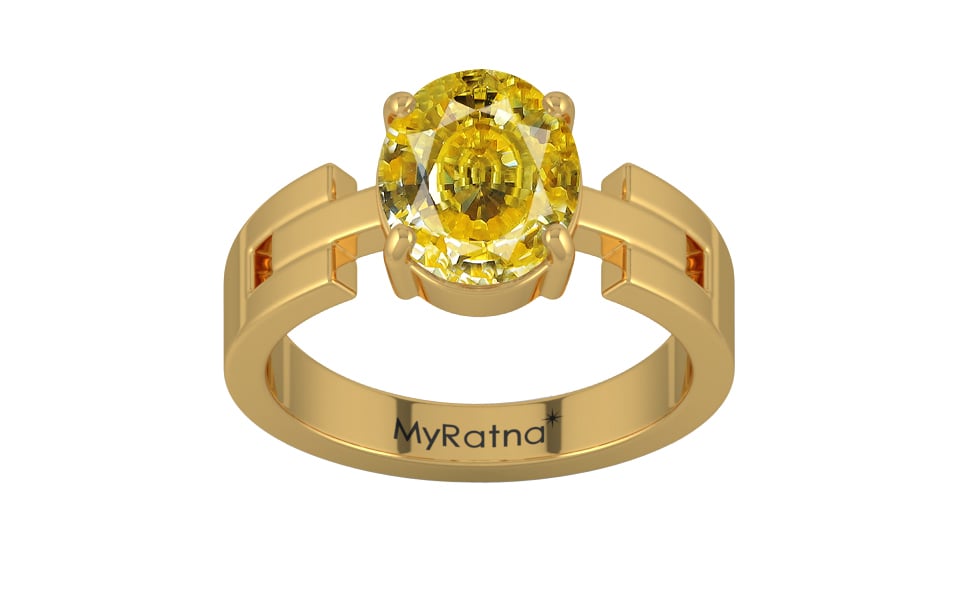 Gold Ceylon Yellow Sapphire Ring Rare Quality (R8)