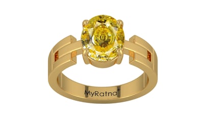 Gold Ceylon Yellow Sapphire Ring Rare Quality (R8)