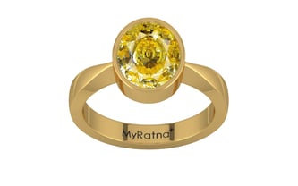 Gold Ceylon Yellow Sapphire Ring Rare Quality (R9)