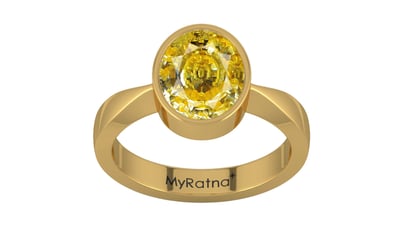 Gold Ceylon Yellow Sapphire Ring Rare Quality (R9)