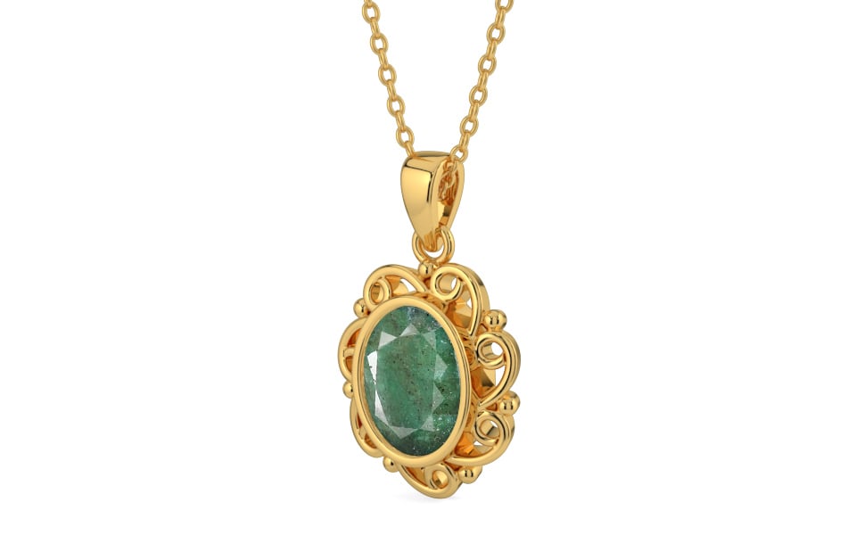 Gold Emerald Pendant Fine Quality (P5)
