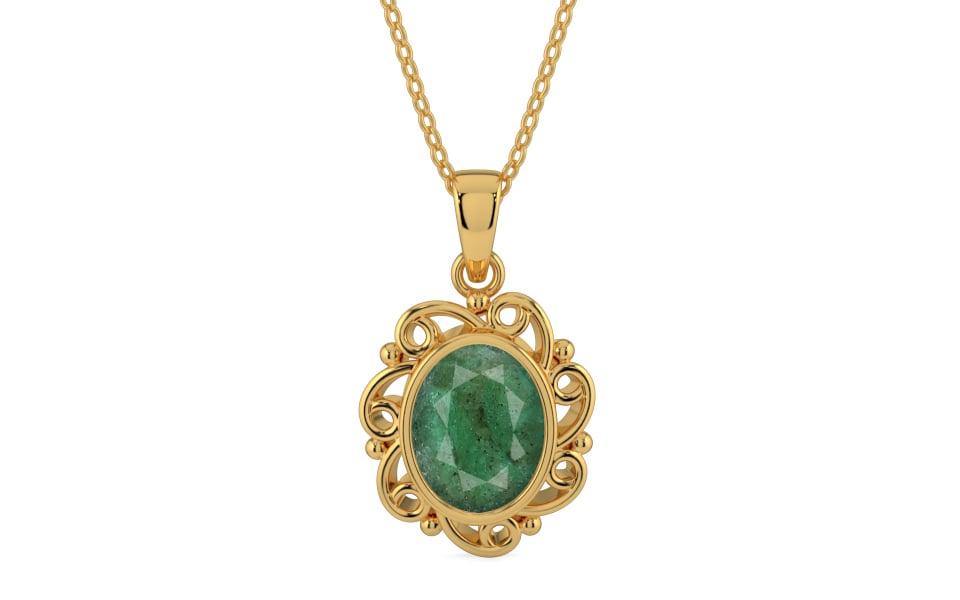 Gold Emerald Pendant Fine Quality (P5)