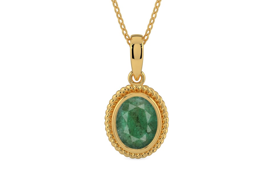 Gold Emerald Pendant Fine Quality (P7)
