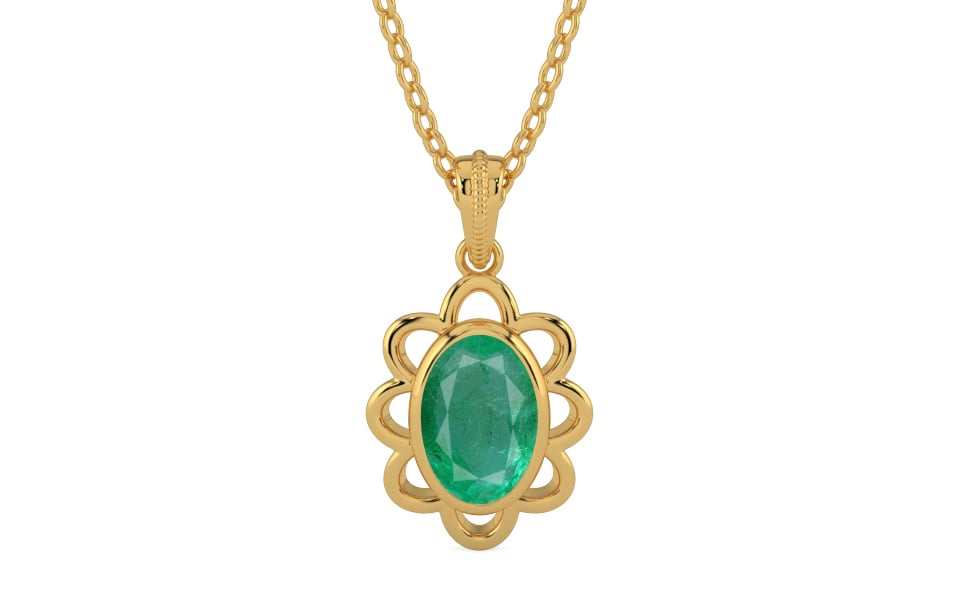 Gold Emerald Pendant Limited Quality (P3)