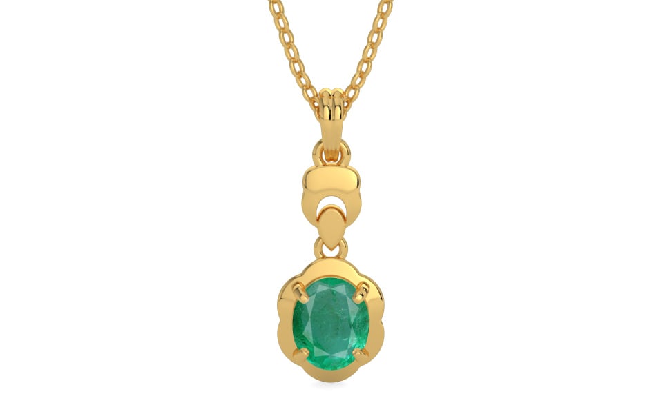 Gold Emerald Pendant Limited Quality (P6)