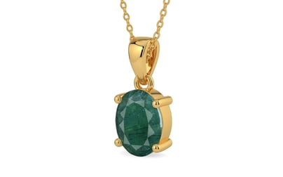 Gold Emerald Pendant Prime Quality (P10)