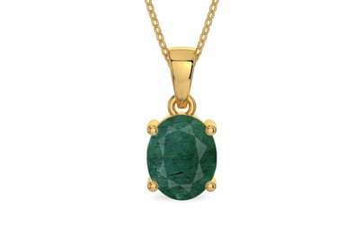 Gold Emerald Pendant Prime Quality (P10)