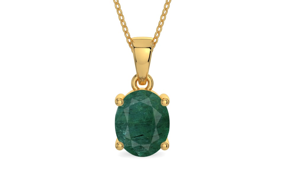 Gold Emerald Pendant Prime Quality (P10)