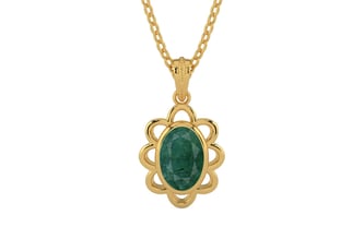 Gold Emerald Pendant Prime Quality (P3)