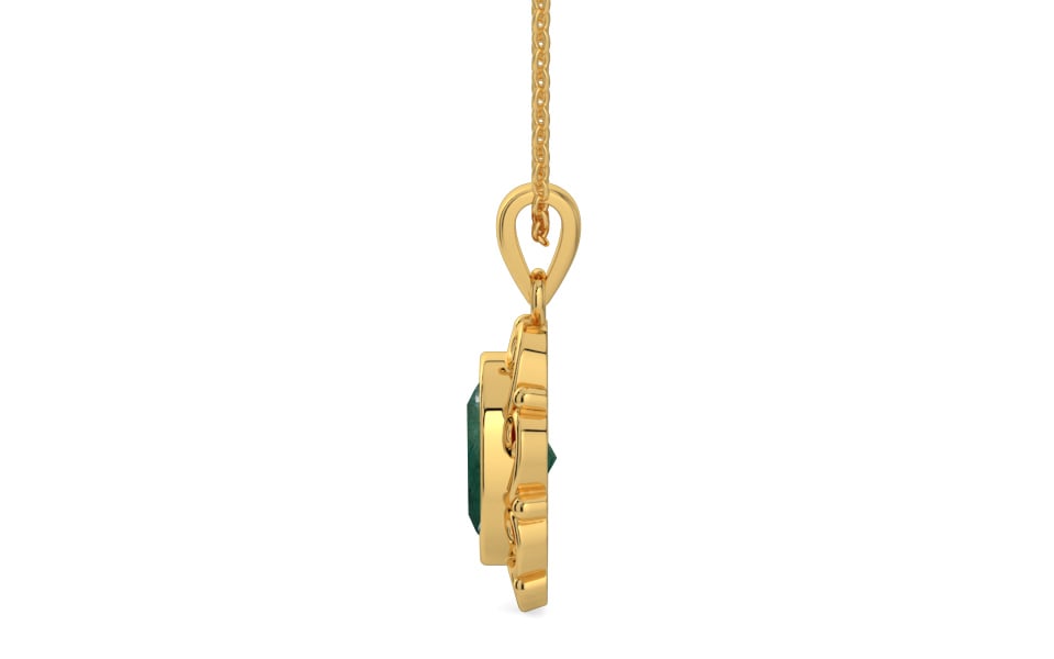 Gold Emerald Pendant Prime Quality (P5)