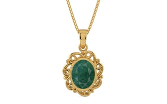 Gold Emerald Pendant Prime Quality (P5)