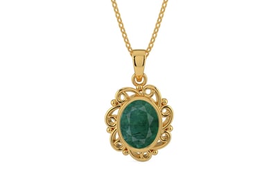 Gold Emerald Pendant Prime Quality (P5)