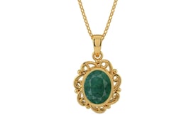 Gold Emerald Pendant Prime Quality (P5)